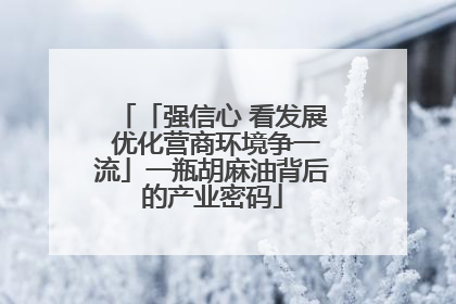 「强信心 看发展 优化营商环境争一流」一瓶胡麻油背后的产业密码