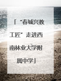 “春城兴教工匠”走进西南林业大学附属中学