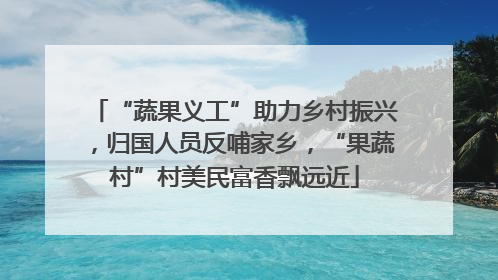 “蔬果义工”助力乡村振兴，归国人员反哺家乡，“果蔬村”村美民富香飘远近