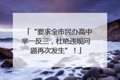 “要求全市民办高中举一反三，杜绝违规问题再次发生”！
