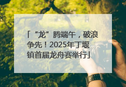 “龙”腾端午，破浪争先！2025年丁堰镇首届龙舟赛举行