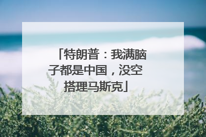 特朗普：我满脑子都是中国，没空搭理马斯克