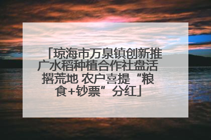 琼海市万泉镇创新推广水稻种植合作社盘活撂荒地 农户喜提“粮食+钞票”分红