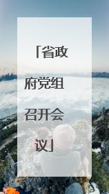 省政府党组召开会议
