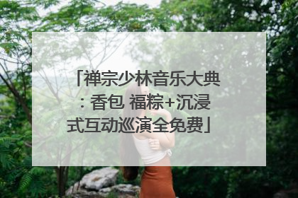 禅宗少林音乐大典：香包 福粽+沉浸式互动巡演全免费