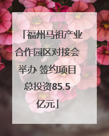 福州马祖产业合作园区对接会举办 签约项目总投资85.5亿元