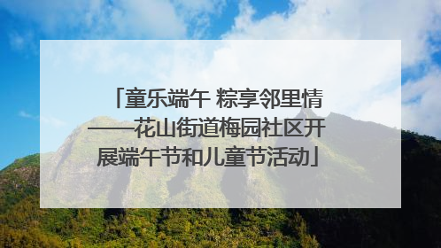 童乐端午 粽享邻里情——花山街道梅园社区开展端午节和儿童节活动