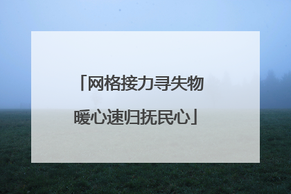 网格接力寻失物 暖心速归抚民心