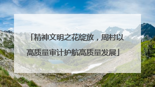 精神文明之花绽放，周村以高质量审计护航高质量发展