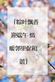 粽叶飘香迎端午 情暖邻里促和谐