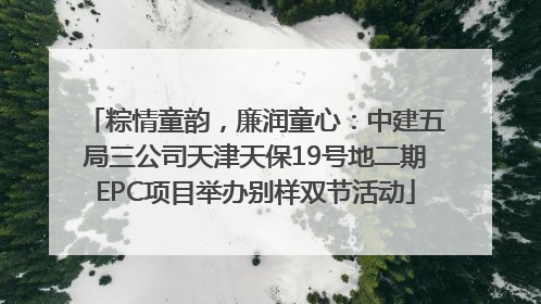 粽情童韵，廉润童心：中建五局三公司天津天保19号地二期EPC项目举办别样双节活动