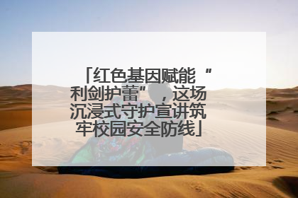 红色基因赋能“利剑护蕾”，这场沉浸式守护宣讲筑牢校园安全防线