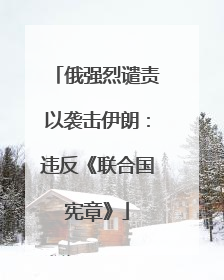 俄强烈谴责以袭击伊朗：违反《联合国宪章》