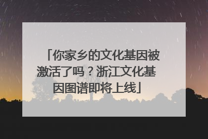 你家乡的文化基因被激活了吗？浙江文化基因图谱即将上线