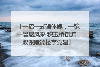 一招一式强体魄，一镜一景展风采 积玉桥街道双课赋能楼宇党建