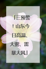 三预警！山东今日高温、大雾、雷暴大风