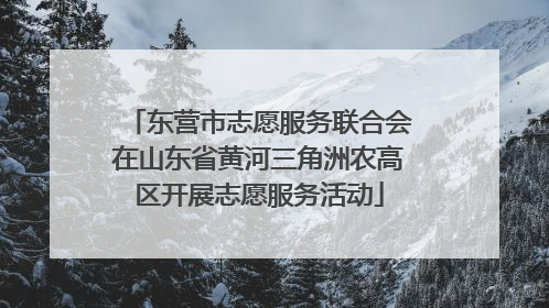 东营市志愿服务联合会在山东省黄河三角洲农高区开展志愿服务活动