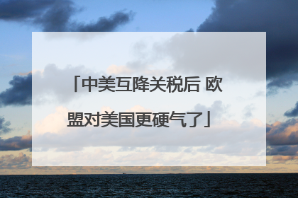 中美互降关税后 欧盟对美国更硬气了