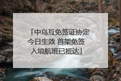 中乌互免签证协定今日生效 首架免签入境航班已抵达