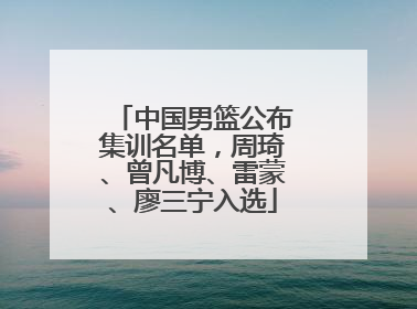 中国男篮公布集训名单，周琦、曾凡博、雷蒙、廖三宁入选