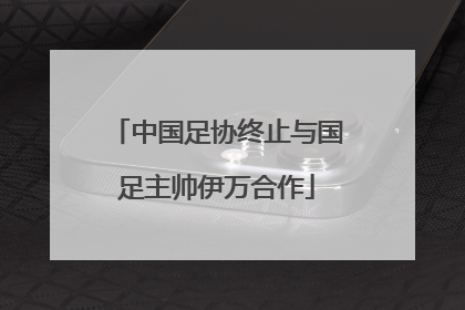 中国足协终止与国足主帅伊万合作