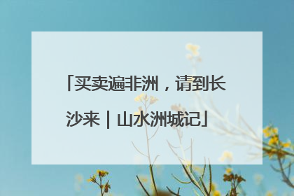 买卖遍非洲，请到长沙来｜山水洲城记