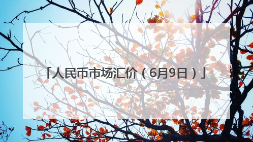人民币市场汇价（6月9日）