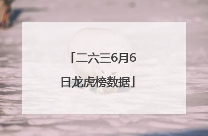 二六三6月6日龙虎榜数据