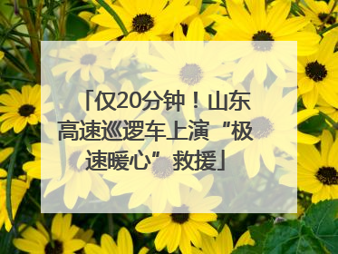 仅20分钟！山东高速巡逻车上演“极速暖心”救援