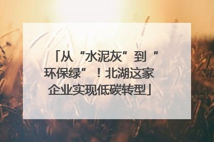 从“水泥灰”到“环保绿”！北湖这家企业实现低碳转型