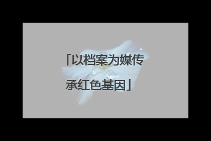 以档案为媒传承红色基因