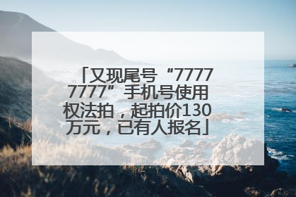 又现尾号“77777777”手机号使用权法拍，起拍价130万元，已有人报名