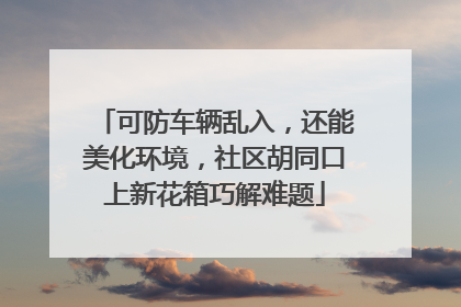 可防车辆乱入，还能美化环境，社区胡同口上新花箱巧解难题