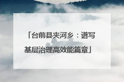 台前县夹河乡：谱写基层治理高效能篇章
