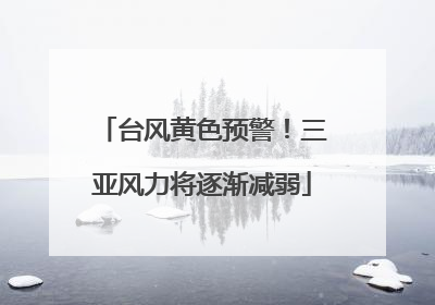 台风黄色预警！三亚风力将逐渐减弱