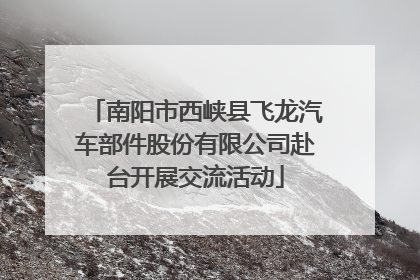 南阳市西峡县飞龙汽车部件股份有限公司赴台开展交流活动
