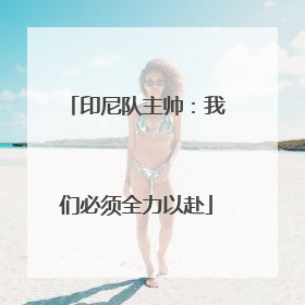 印尼队主帅：我们必须全力以赴