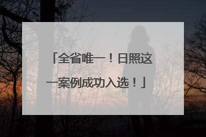 全省唯一！日照这一案例成功入选！