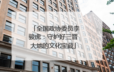 全国政协委员李骏虎：守护好三晋大地的文化宝藏