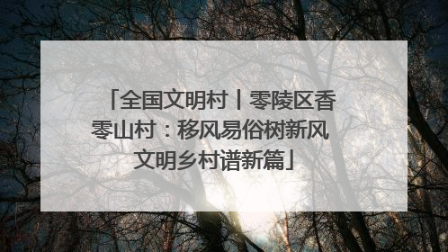 全国文明村丨零陵区香零山村：移风易俗树新风 文明乡村谱新篇