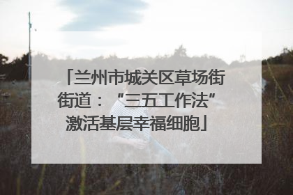 兰州市城关区草场街街道：“三五工作法”激活基层幸福细胞