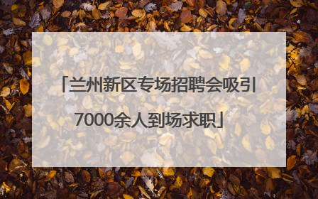 兰州新区专场招聘会吸引7000余人到场求职