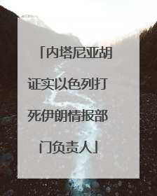 内塔尼亚胡证实以色列打死伊朗情报部门负责人