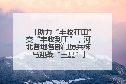 助力“丰收在田”变“丰收到手”，河北各地各部门厉兵秣马迎战“三夏”