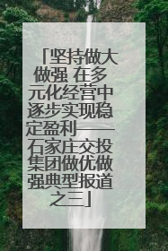 坚持做大做强 在多元化经营中逐步实现稳定盈利——石家庄交投集团做优做强典型报道之三