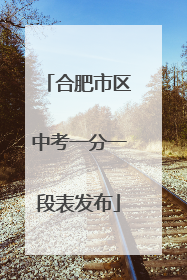 合肥市区中考一分一段表发布