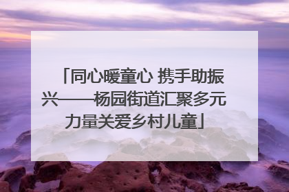 同心暖童心 携手助振兴——杨园街道汇聚多元力量关爱乡村儿童