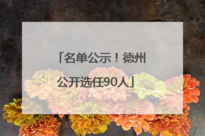 名单公示！德州公开选任90人