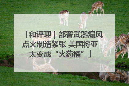 和评理｜部署武器煽风点火制造紧张 美国将亚太变成“火药桶”