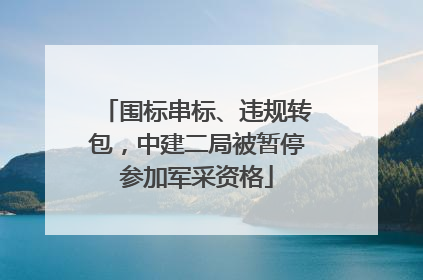 围标串标、违规转包，中建二局被暂停参加军采资格